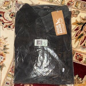 Eddie Bauer Dark Gray Button-Up Shirt NWT sealed in bag